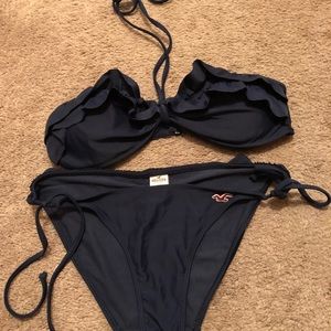 Dark navy hollister swim set